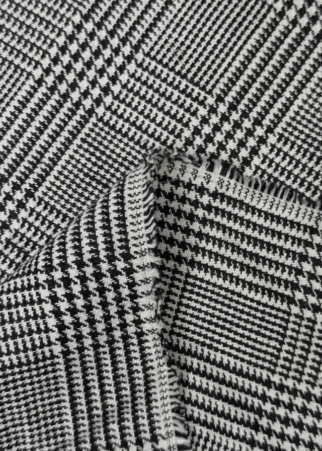 Linen Houndstooth Checker Black Off-White