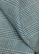Linen Houndstooth Checker Turquoise Off-White