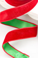 1.5" x 10 Yard Red & Green Velvet with Satin Backing Ribbon