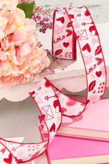 1.5" x 10 Yard Letters/Hearts/ XOXO Patterned Ribbon