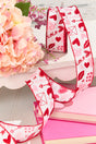 1.5" x 10 Yard Letters/Hearts/ XOXO Patterned Ribbon