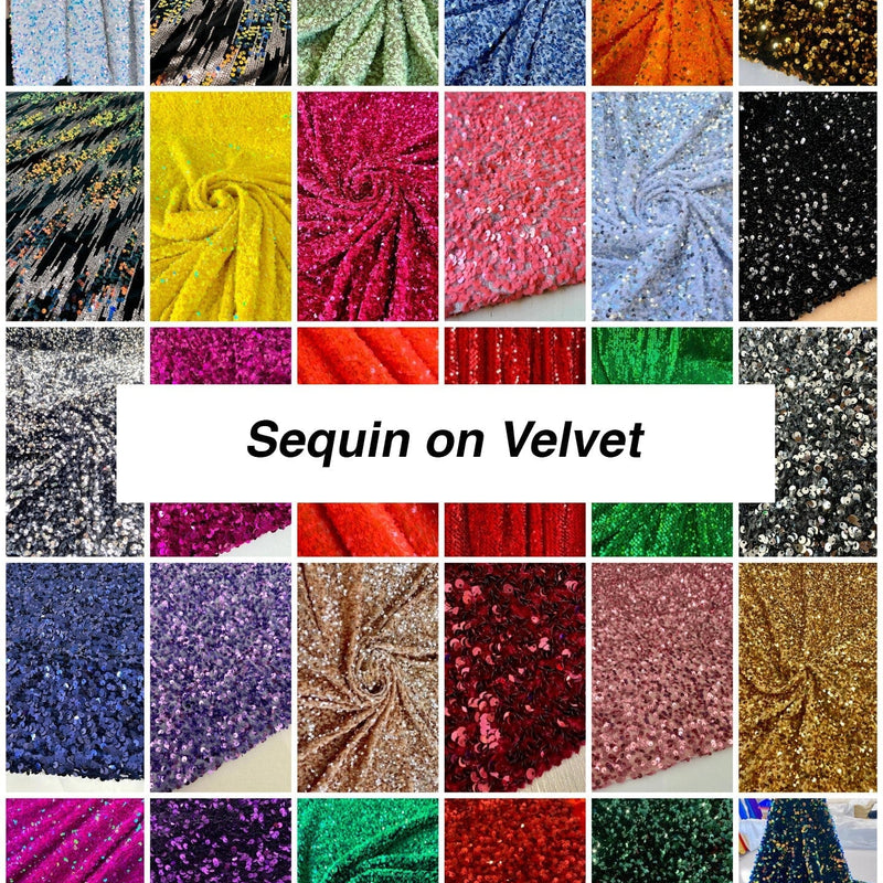 Sequin on Velvet Stretch Fabric