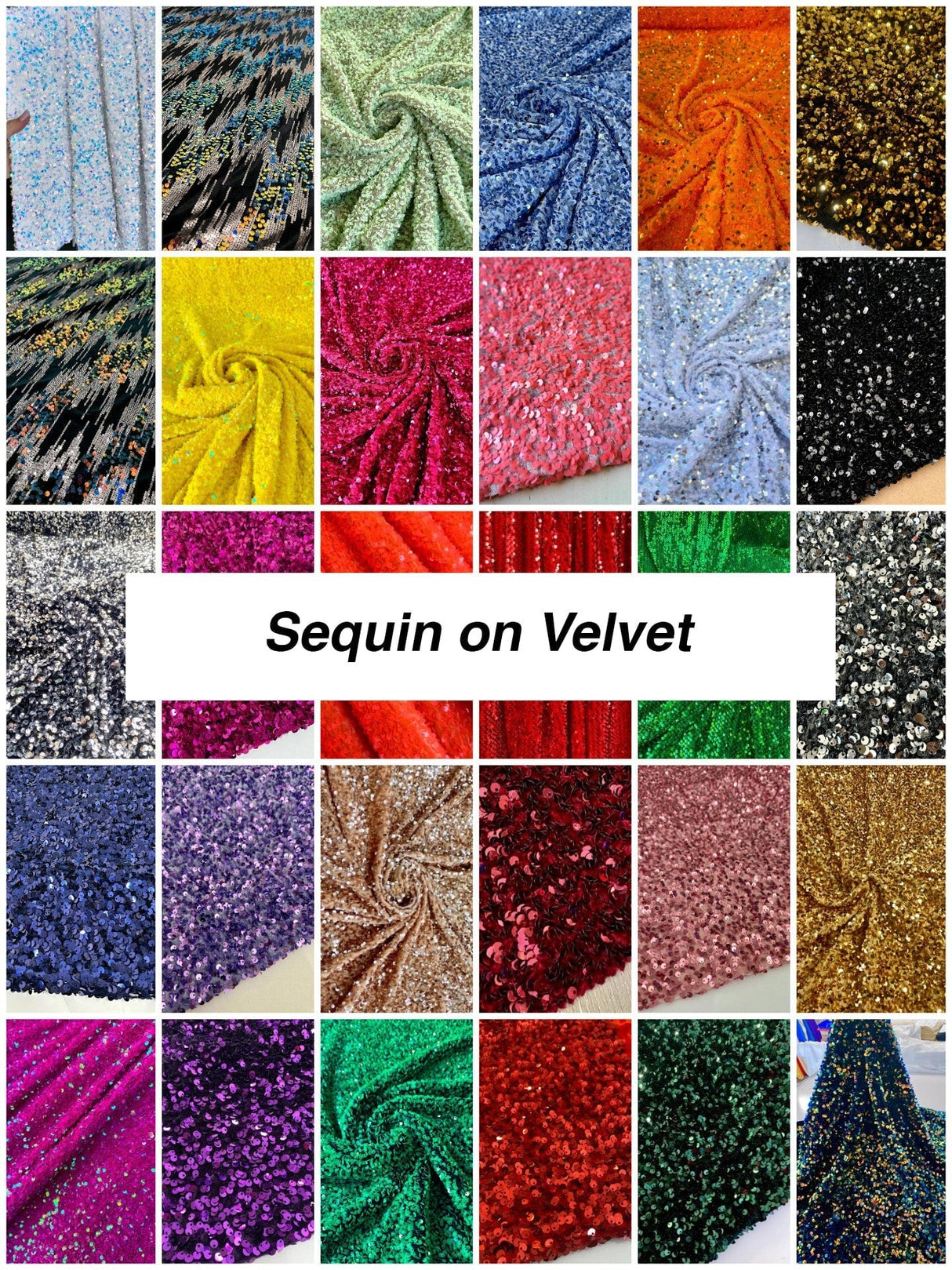 Sequin on Velvet Stretch Fabric