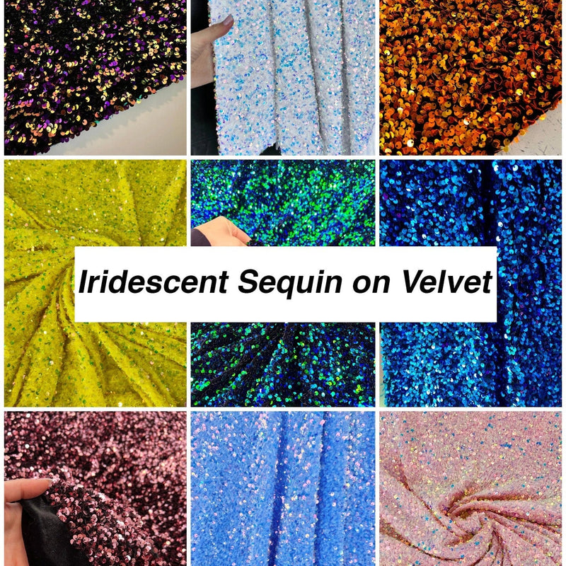 Iridescent Sequin on Velvet