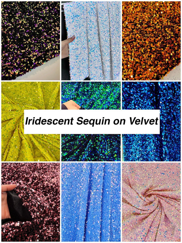 Iridescent Sequin on Velvet