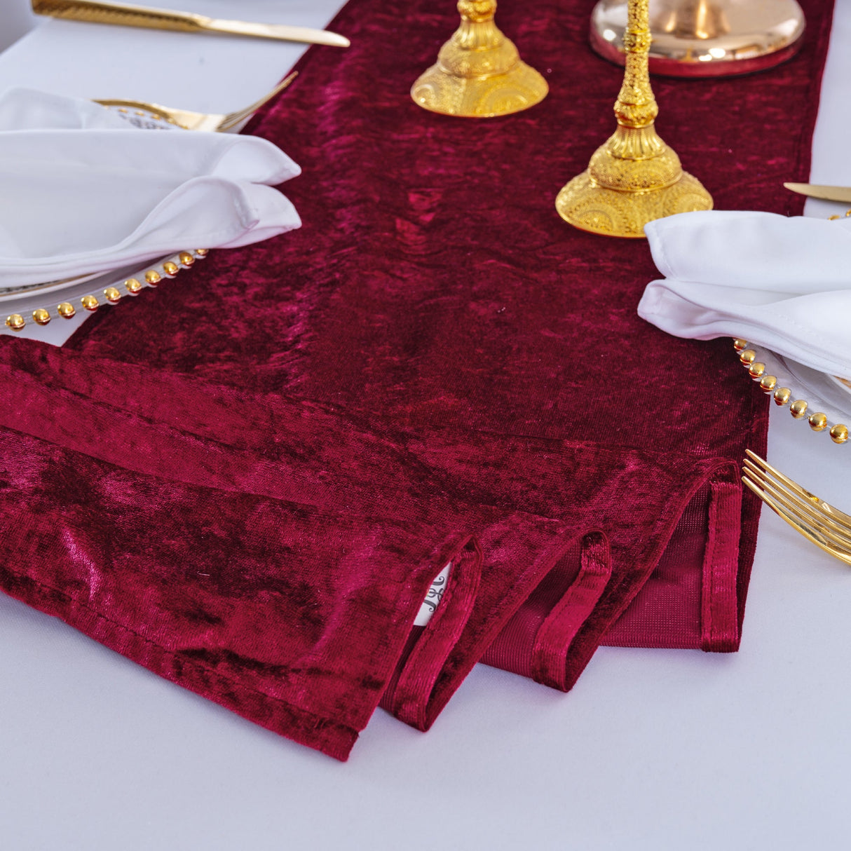 Velvet Table Runner 13x108 Burgundy