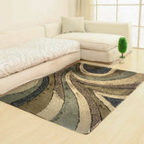 Geometric Shag Thick Design Area Rug - Shag Rug Fabric - Gray/Black Geometric Pattern, 2" Pile, 7'6" X 10'3" (1 Piece)