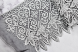 Embroidered Floral Trim Gray Metallic Venice Lace