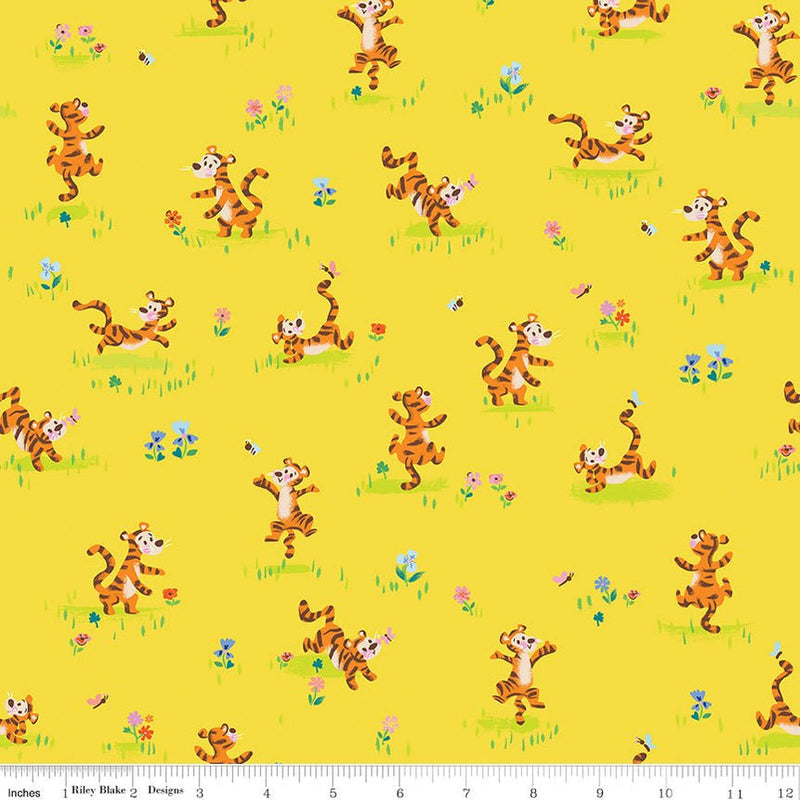 Quilting Cotton 100 Aker Woods Winnie the Pooh Tigger Bounce Riley Blake Designs