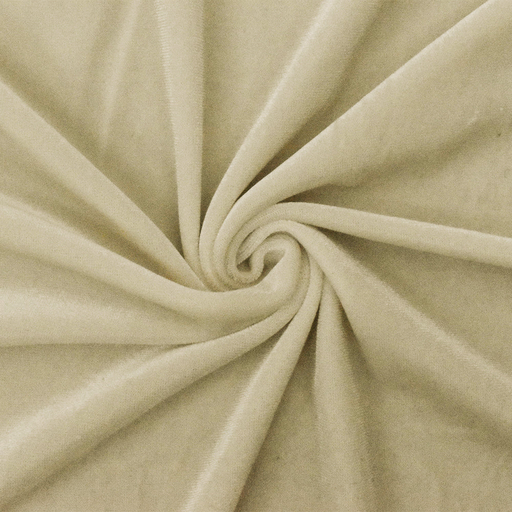 1 Yard Fairy Beige Spandex Velvet Knit Fabric 58 Inches