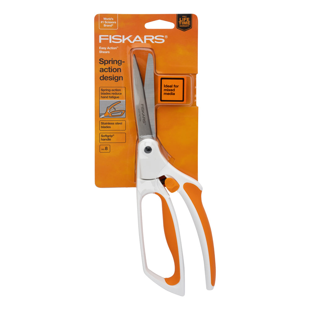 Soft Touch Spring Action Fabric Scissors by Fiskars - 8"