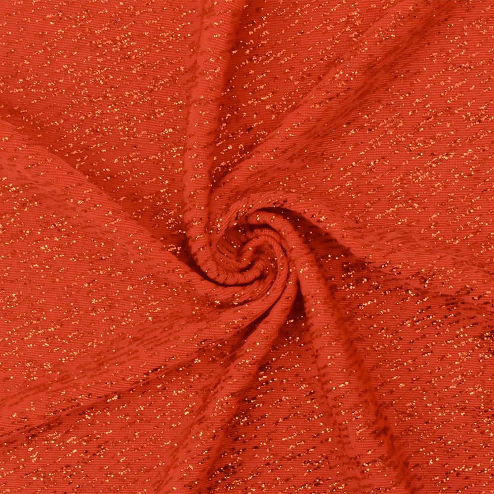 1 Yard Intense Orange Textured Metallic Slinky Knit Fabric 58 Inches