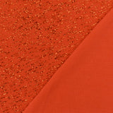 1 Yard Intense Orange Textured Metallic Slinky Knit Fabric 58 Inches