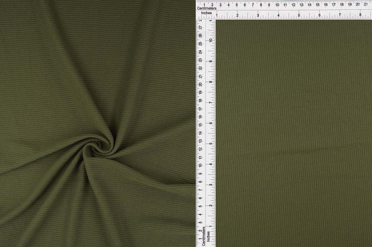 Rib Solid Stretch Knit Fabric