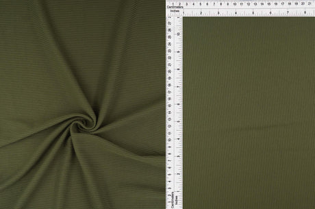 Rib Solid Stretch Knit Fabric