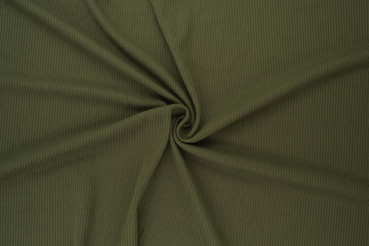 Rib Solid Stretch Knit Fabric