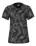 Camiseta teñida anudada de mezcla triple para mujer