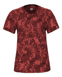 Camiseta teñida anudada de mezcla triple para mujer