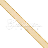 3/8" Satin With Gold Edge Ribbon- 50 Yards (Toffee)