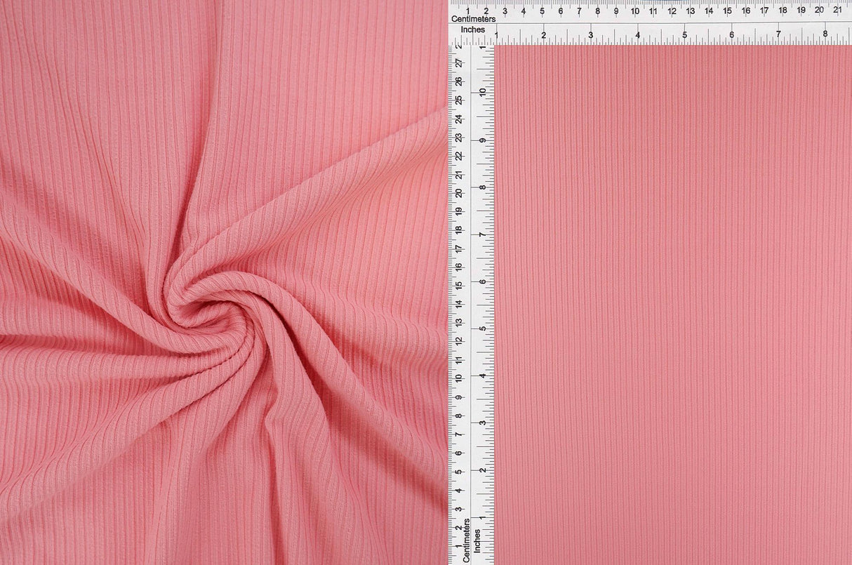 Rib Solid Stretch Knit Fabric