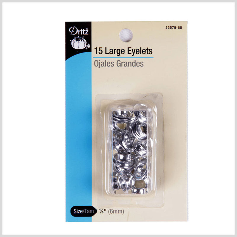 Dritz Silver Eyelets Size 1/4 - 15ct