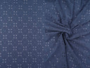 1 yarda de tela jacquard de punto DTY ligera con ojales, poliéster con spandex elástico, ancho de 58/60 pulgadas