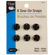 Dritz Black Sew On Snaps Size 2 - 6ct