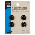 Dritz Black Sew On Snaps Size 4 - 4ct