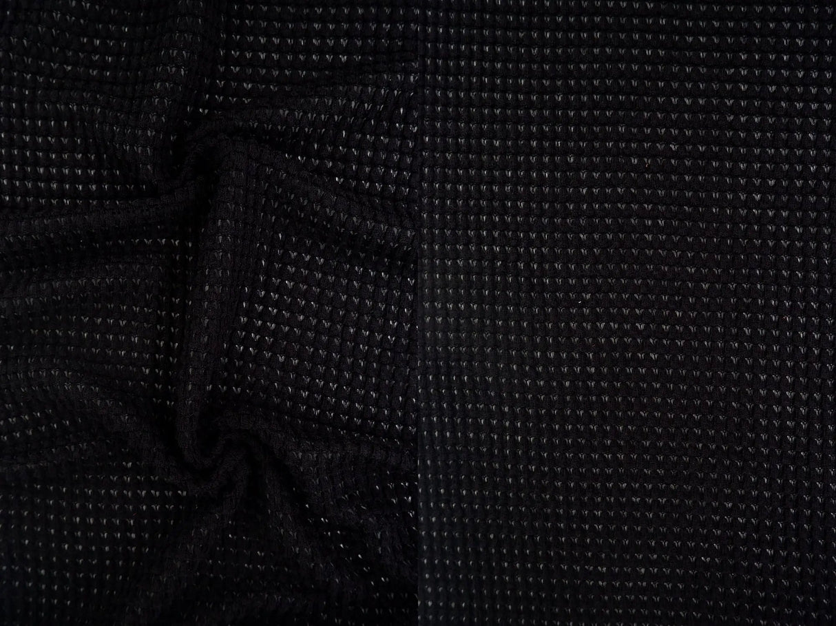1 Yard Oversize Waffle Solid Knit Fabric 220 GSM, 54/56? Wide Polyester Rayon Spandex Blend