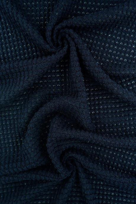 1 Yard Oversize Waffle Solid Knit Fabric 220 GSM, 54/56? Wide Polyester Rayon Spandex Blend