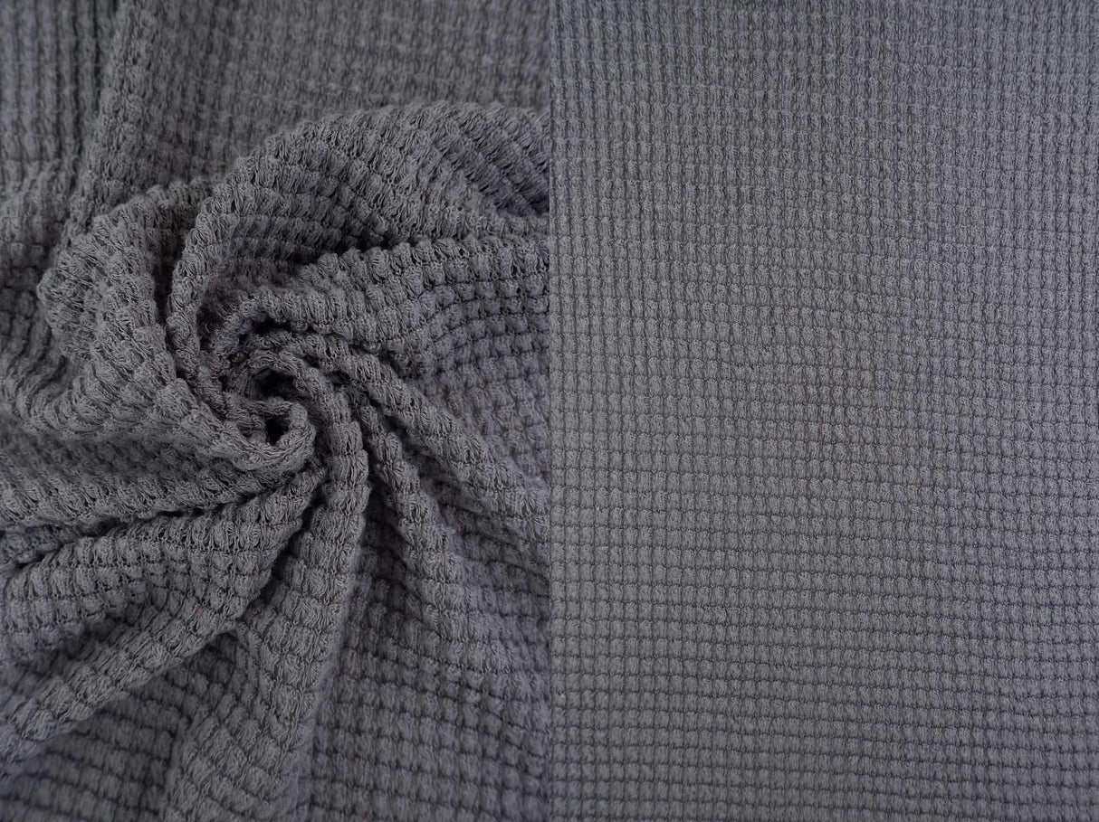 1 Yard Oversize Waffle Solid Knit Fabric 220 GSM, 54/56? Wide Polyester Rayon Spandex Blend