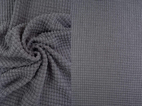 1 Yard Oversize Waffle Solid Knit Fabric 220 GSM, 54/56? Wide Polyester Rayon Spandex Blend