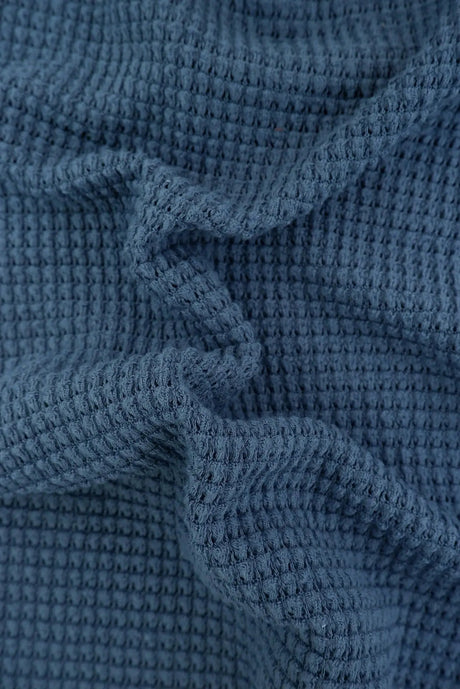 1 Yard Oversize Waffle Solid Knit Fabric 220 GSM, 54/56? Wide Polyester Rayon Spandex Blend