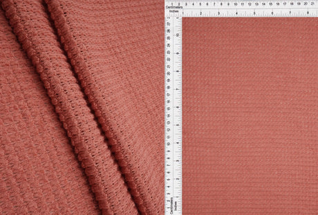 1 Yard Oversize Waffle Solid Knit Fabric 220 GSM, 54/56? Wide Polyester Rayon Spandex Blend