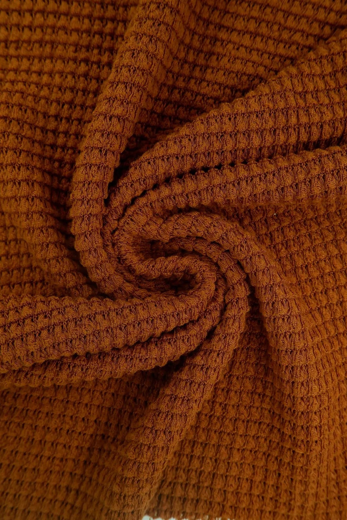 1 Yard Oversize Waffle Solid Knit Fabric 220 GSM, 54/56? Wide Polyester Rayon Spandex Blend