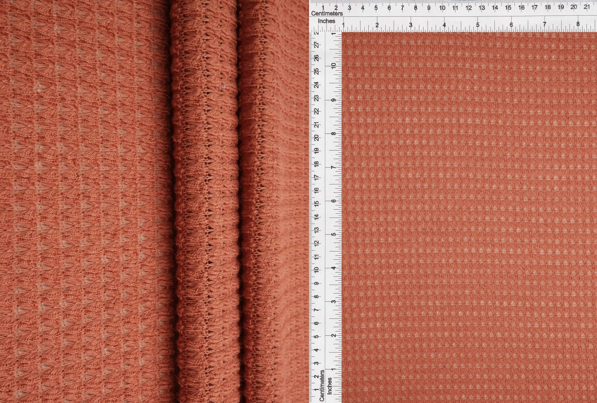 1 Yard Oversize Waffle Solid Knit Fabric 220 GSM, 54/56? Wide Polyester Rayon Spandex Blend