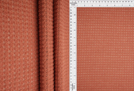 1 Yard Oversize Waffle Solid Knit Fabric 220 GSM, 54/56? Wide Polyester Rayon Spandex Blend