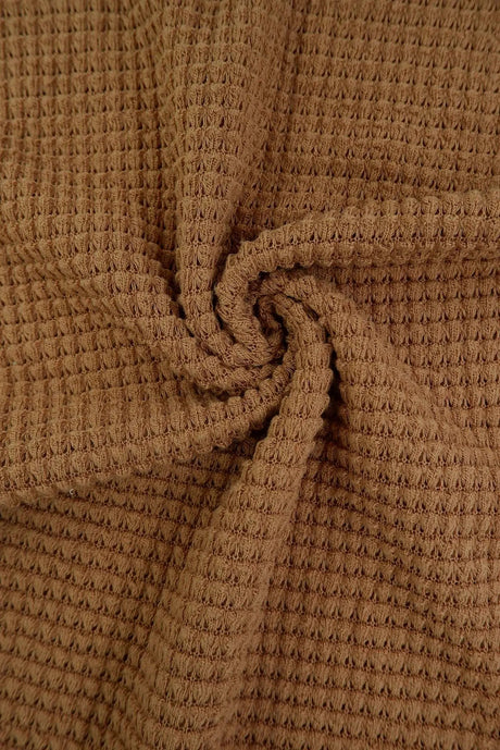 1 Yard Oversize Waffle Solid Knit Fabric 220 GSM, 54/56? Wide Polyester Rayon Spandex Blend