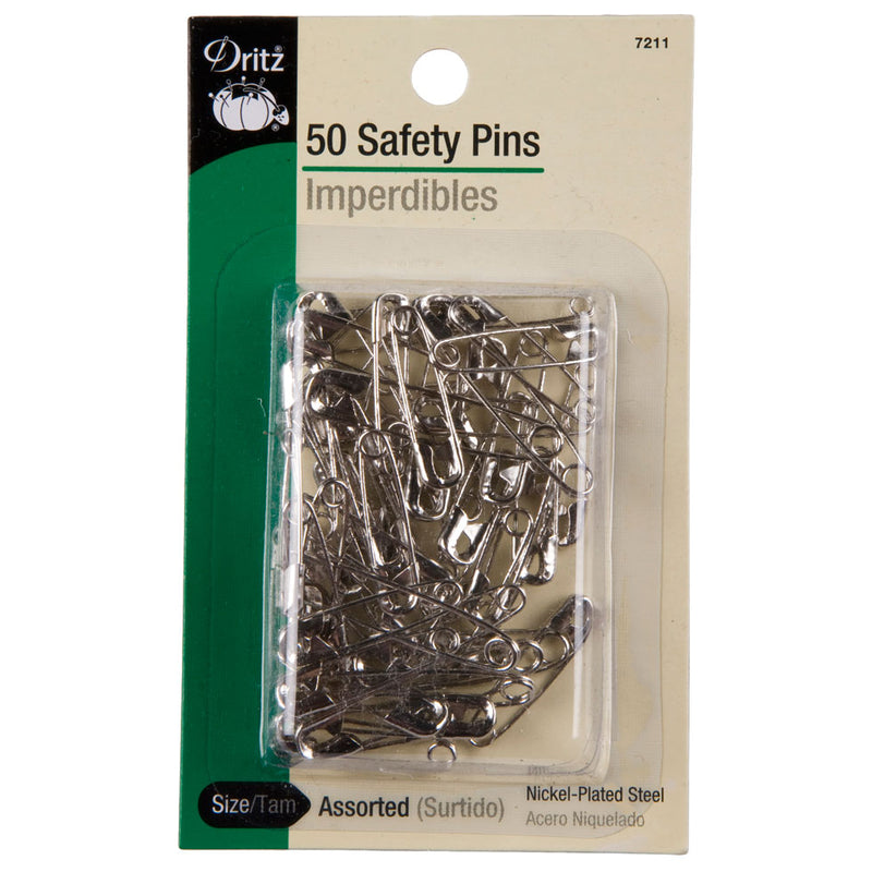 Dritz Assorted Size 1 & 2 Safety Pins - 50ct
