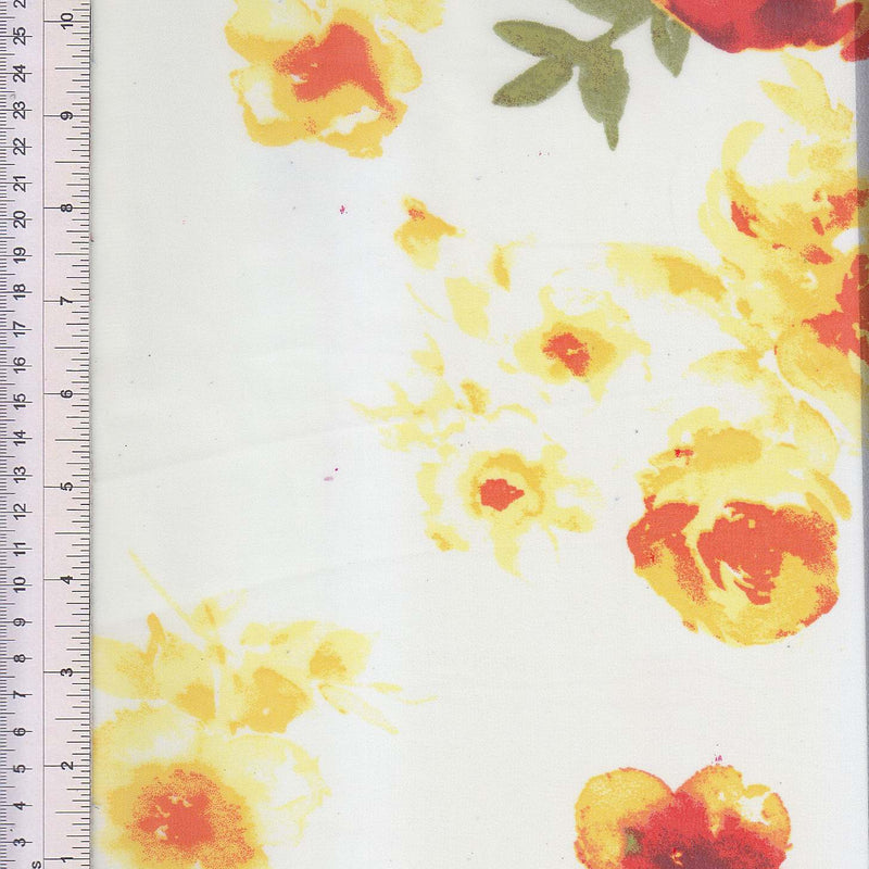 1 Yard High Multi Chiffon Floral Print Woven Fabric Sheer Lightweight 57/58" Width