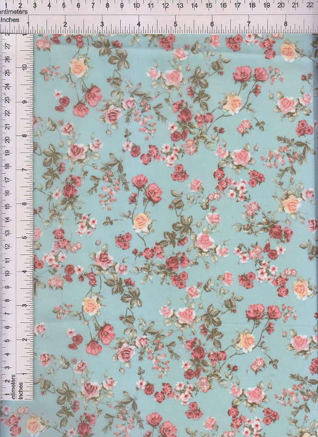 Chiffon Ditsy Floral Woven Fabric Mint