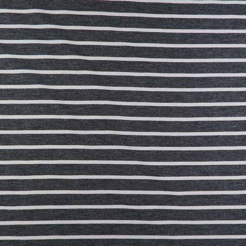 1 Yard French Terry Stripe Knit Fabric 200 GSM, 58/60'' Wide Polyester Rayon Spandex Blend