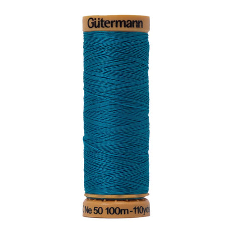Gutermann Natural Cotton Thread 100m - 7540 Turquoise Blue