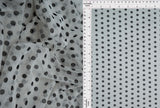 Polka Dot Mesh Stretch Fabric White/Black