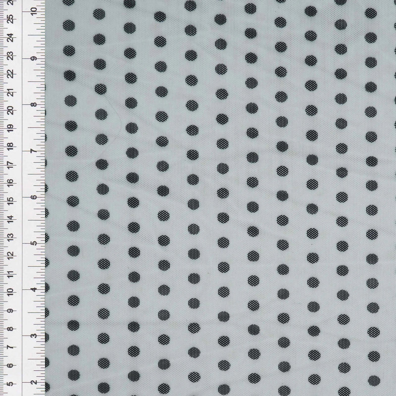 1 Yard Polyester Spandex Mesh Fabric Polka Dot Print Lightweight Stretch Soft 54" Width