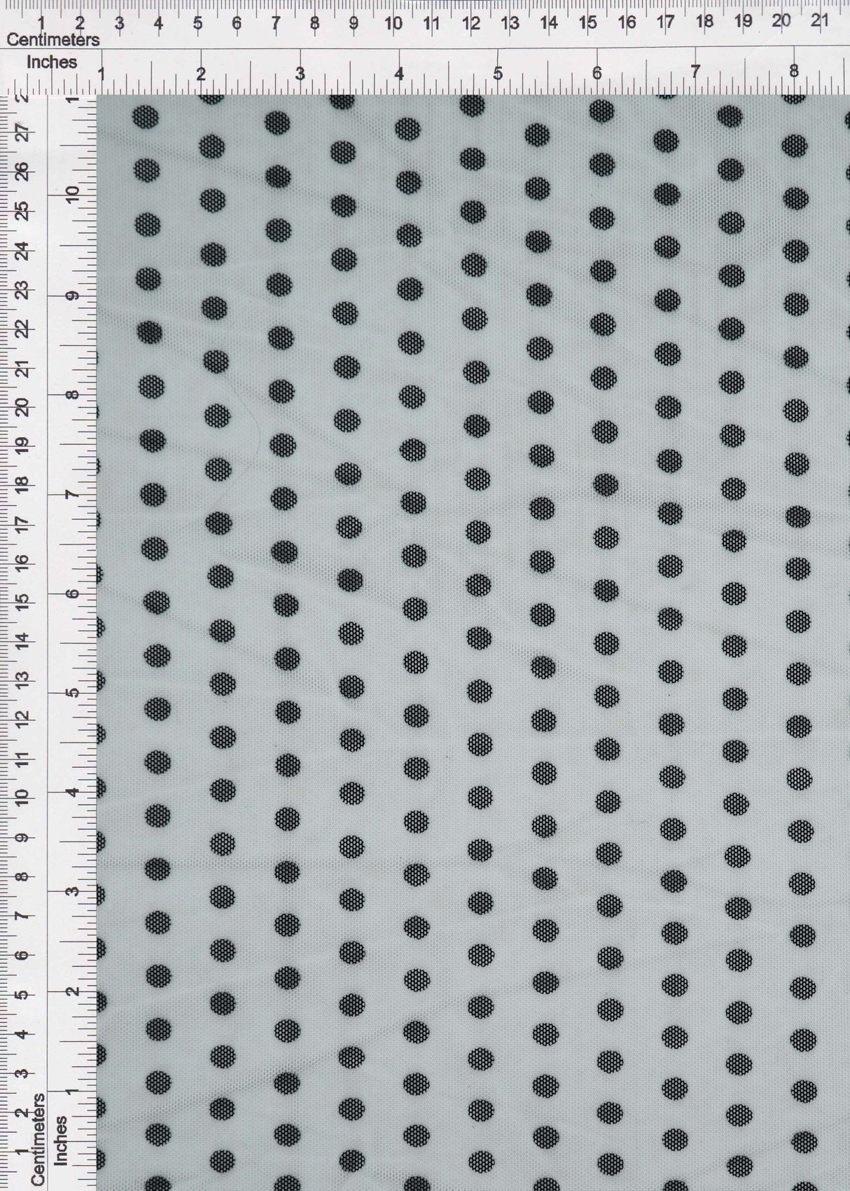 Polka Dot Mesh Stretch Fabric White/Black