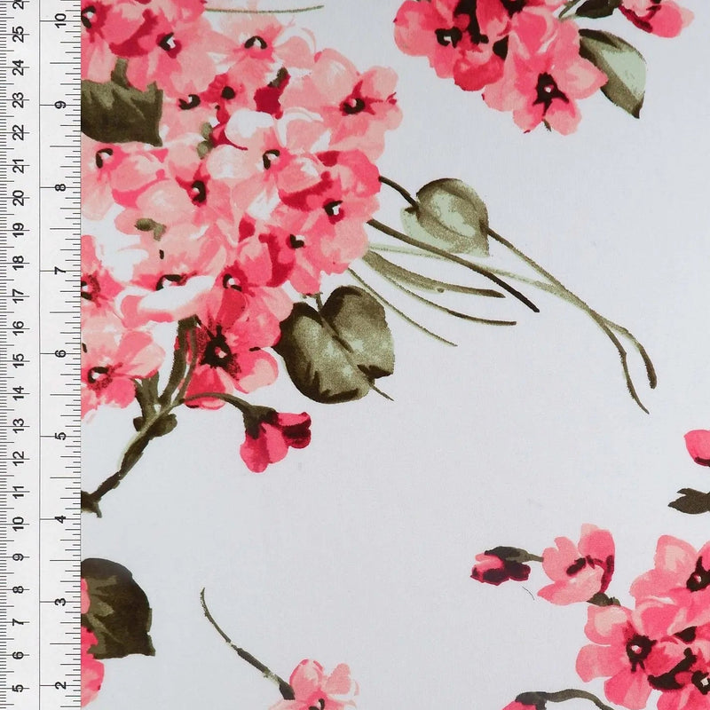 1 Yard Soft Floral DTY Brushed Knit Fabric Stretchy Polyester Spandex Material 58/60 Inches Wide