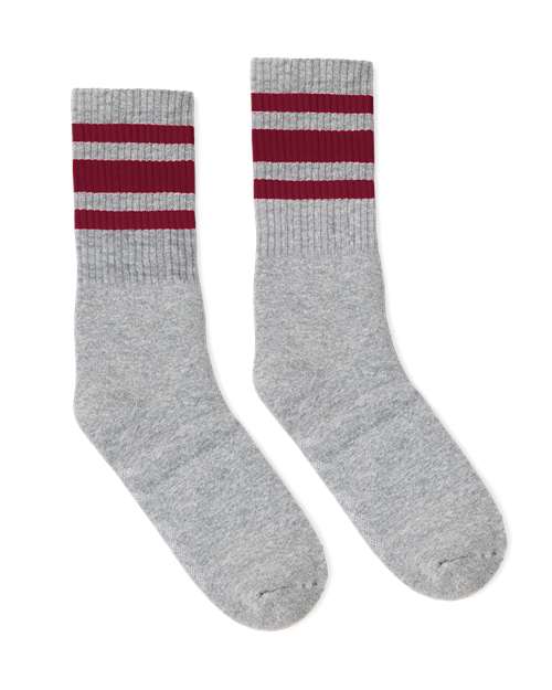 USA-Made Striped Crew Socks