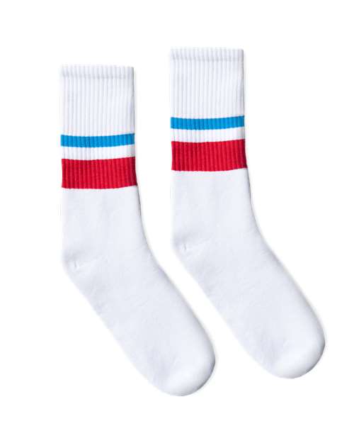 USA-Made Striped Crew Socks