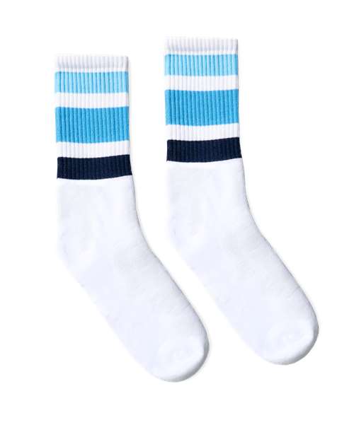 USA-Made Striped Crew Socks